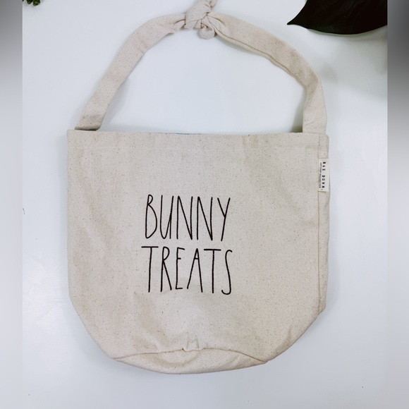 Rae Dunn Handbags - Rae Dunn Bunny Treats Easter Canvas Tote Basket Bag